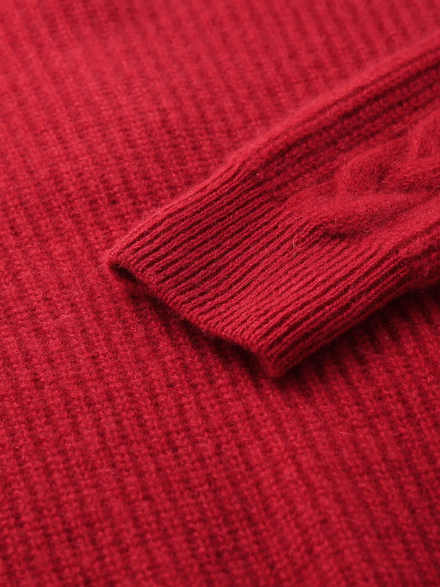 100% Cashmere Women's Button Neck Cable Knit Sweater - Image 10