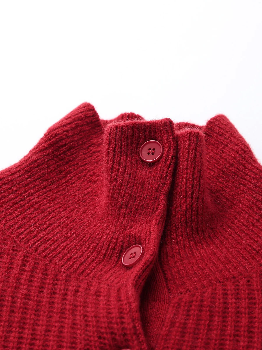 100% Cashmere Women's Button Neck Cable Knit Sweater - Image 12