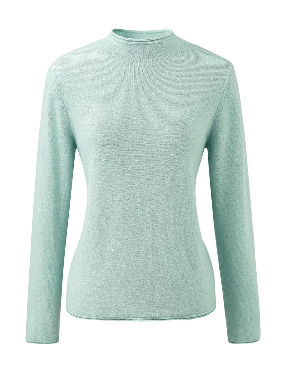 100% Cashmere Women's Round Neck Knit sweater - Image 12
