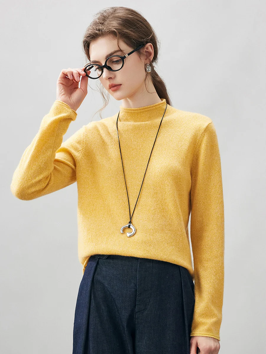 100% Cashmere Women's Round Neck Knit sweater - Image 15