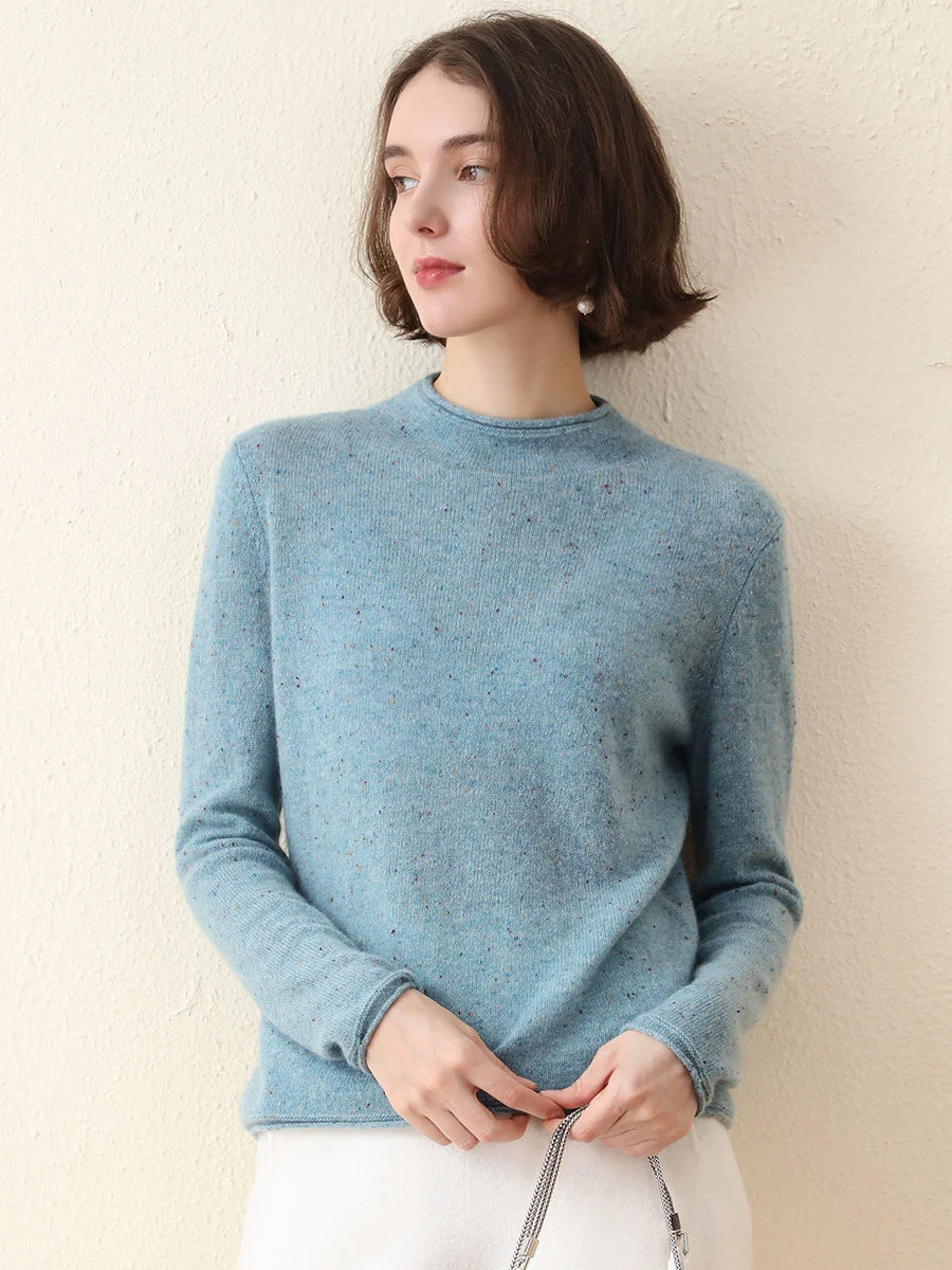 100% Cashmere Women's Round Neck Knit sweater - Image 21