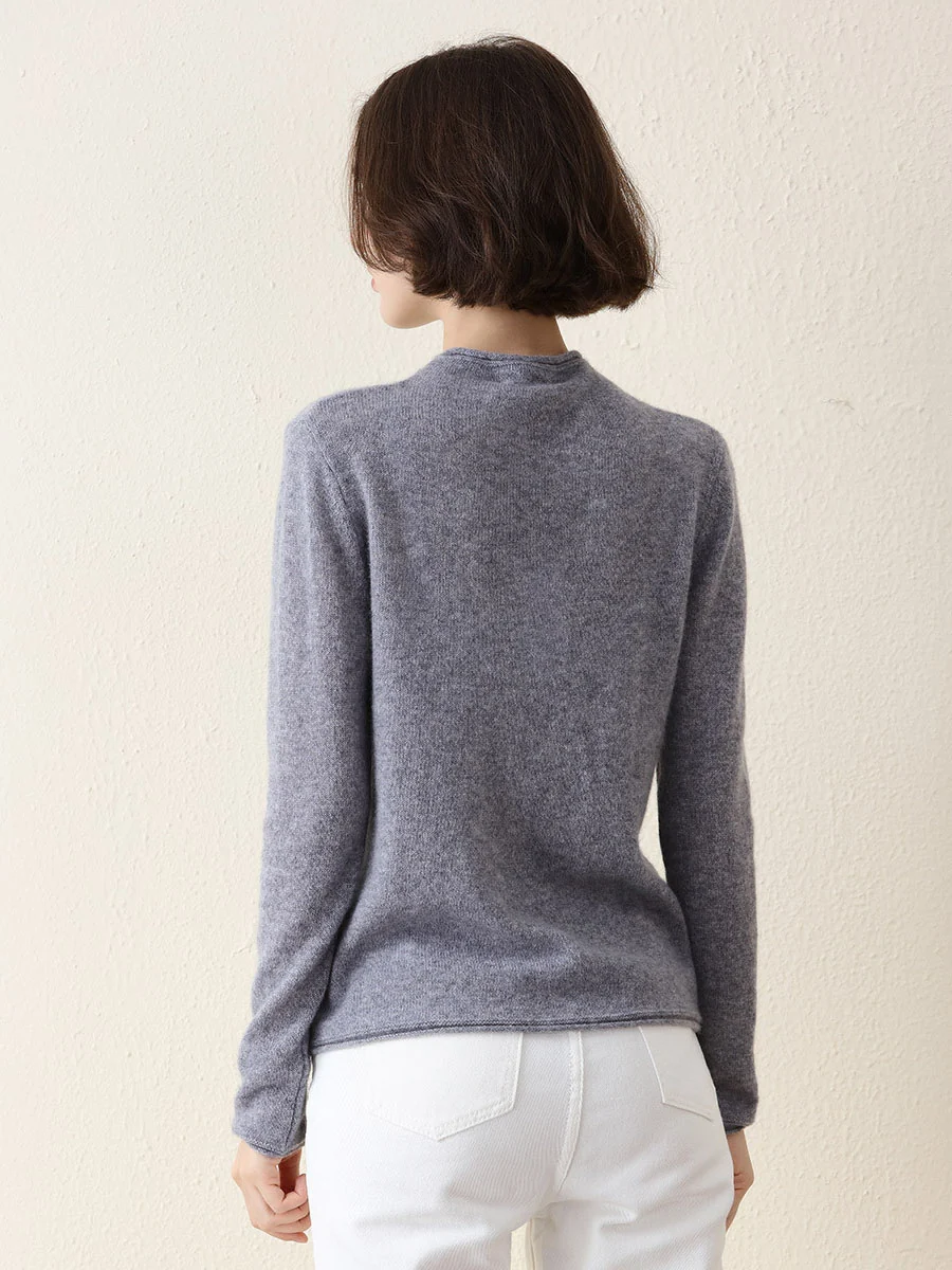 100% Cashmere Women's Round Neck Knit sweater - Image 28