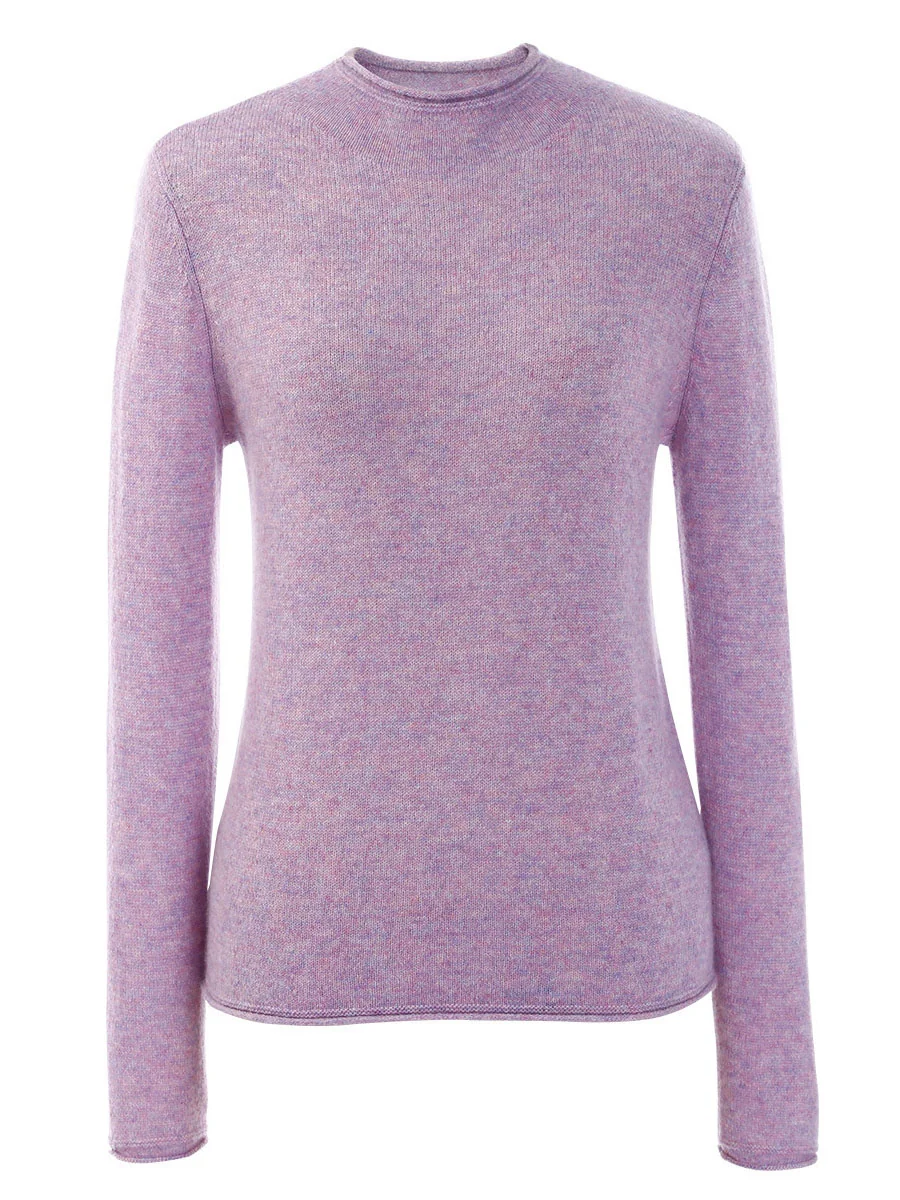 100% Cashmere Women's Round Neck Knit sweater - Image 3