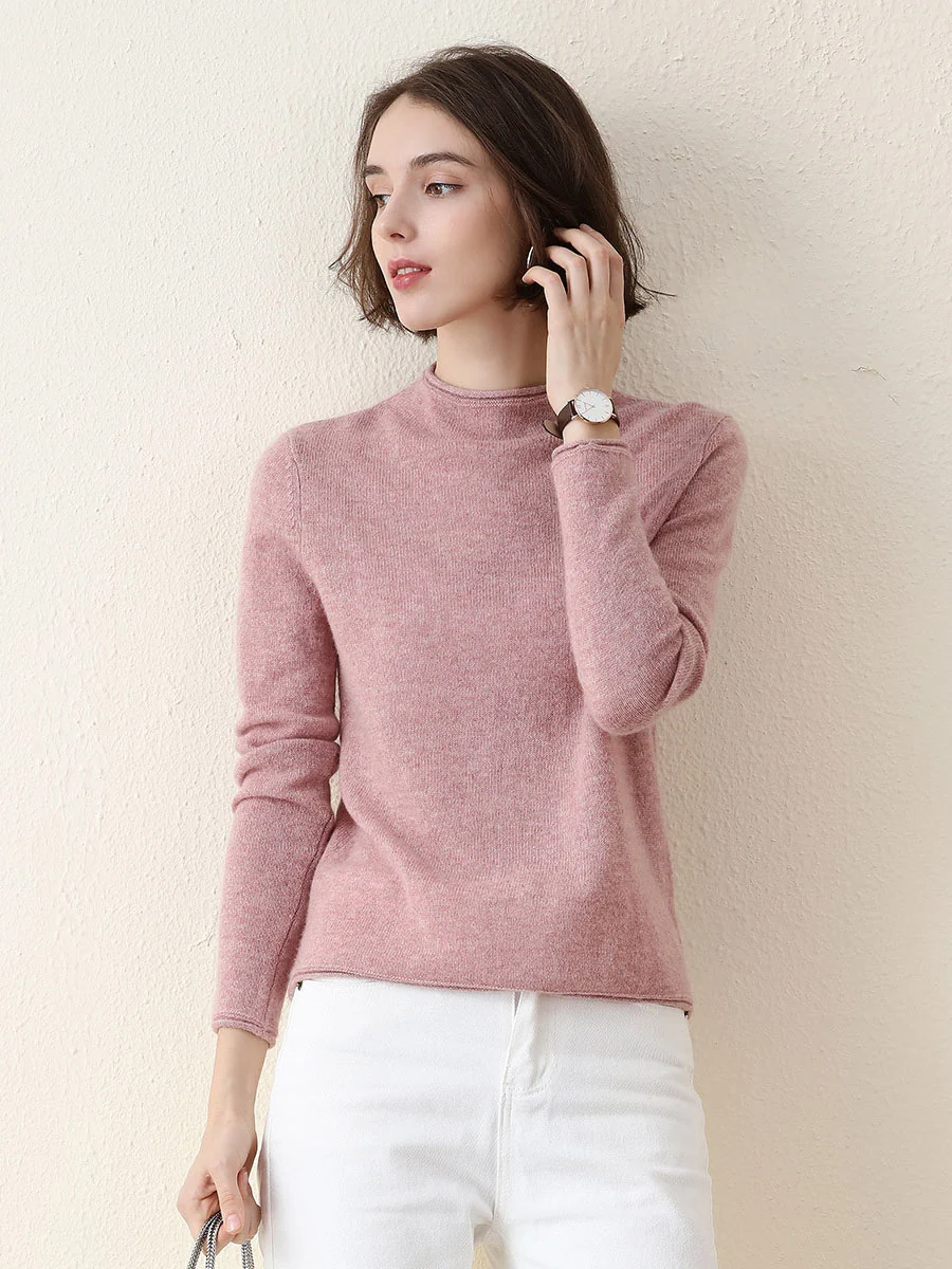100% Cashmere Women's Round Neck Knit sweater - Image 39