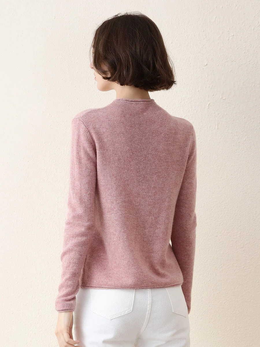 100% Cashmere Women's Round Neck Knit sweater - Image 40
