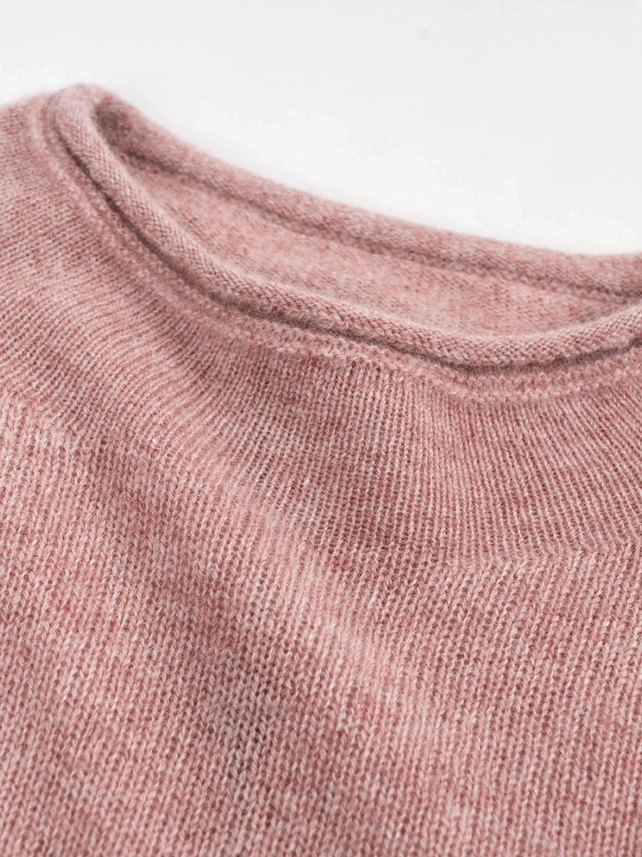 100% Cashmere Women's Round Neck Knit sweater - Image 42