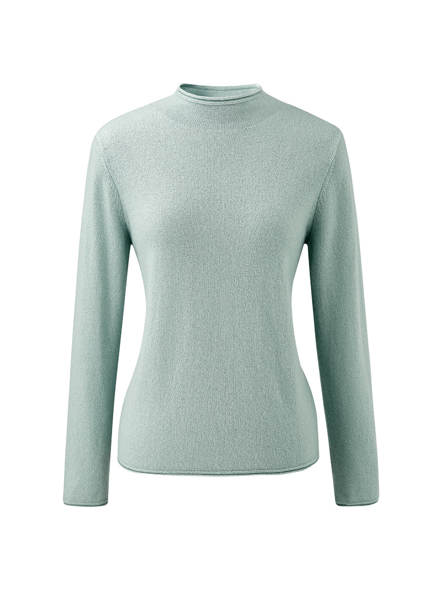 100% Cashmere Women's Round Neck Knit sweater - Image 56
