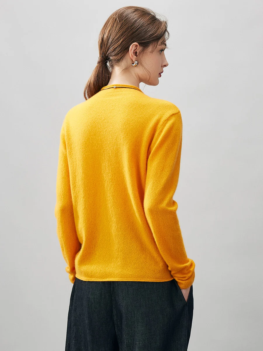 100% Cashmere Women's Round Neck Knit sweater - Image 6