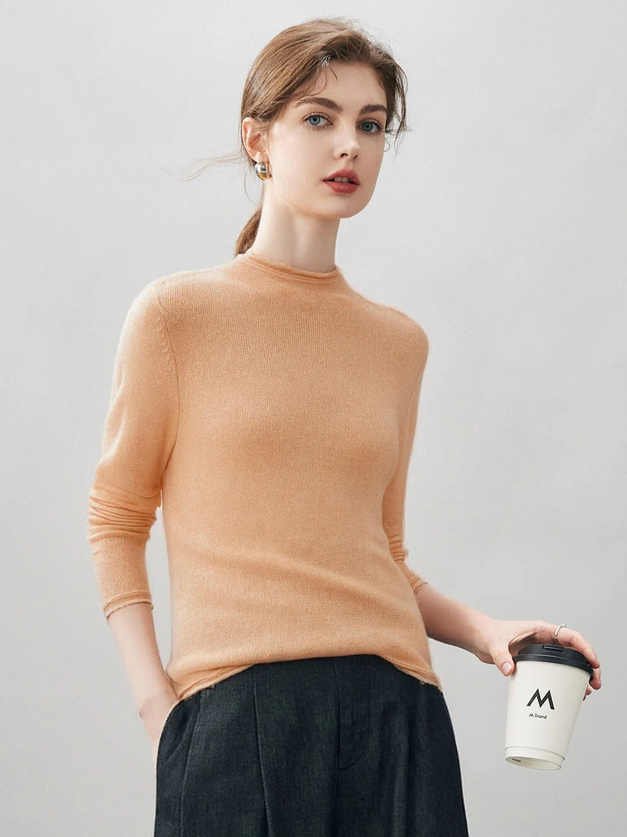 100% Cashmere Women's Round Neck Knit sweater - Image 68