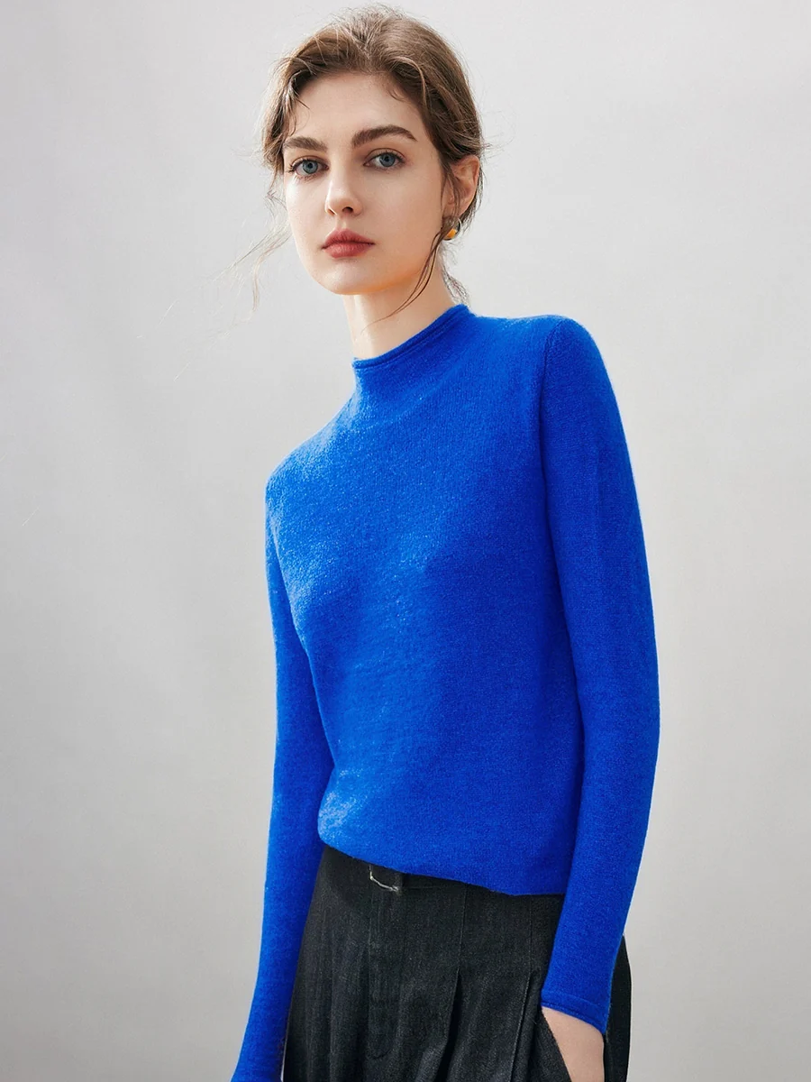 100% Cashmere Women's Round Neck Knit sweater - Image 72