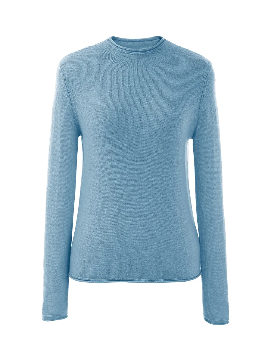 100% Cashmere Women's Round Neck Knit sweater - Image 82