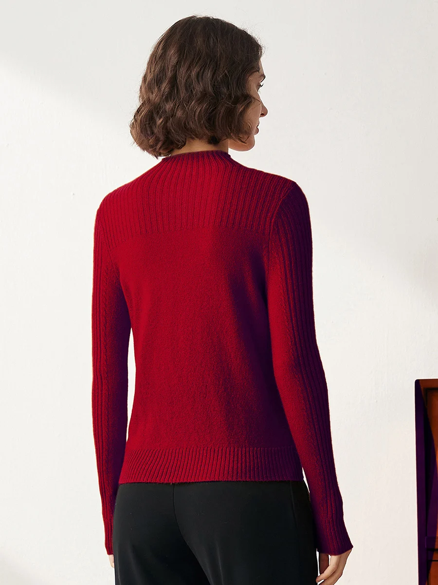 100% Cashmere Women's Mock Neck Cable Knit Sweater - Image 18