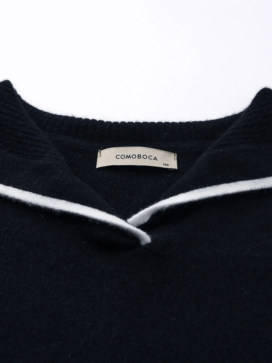 100% Cashmere Women's Sailor Collar Sweater - Image 9