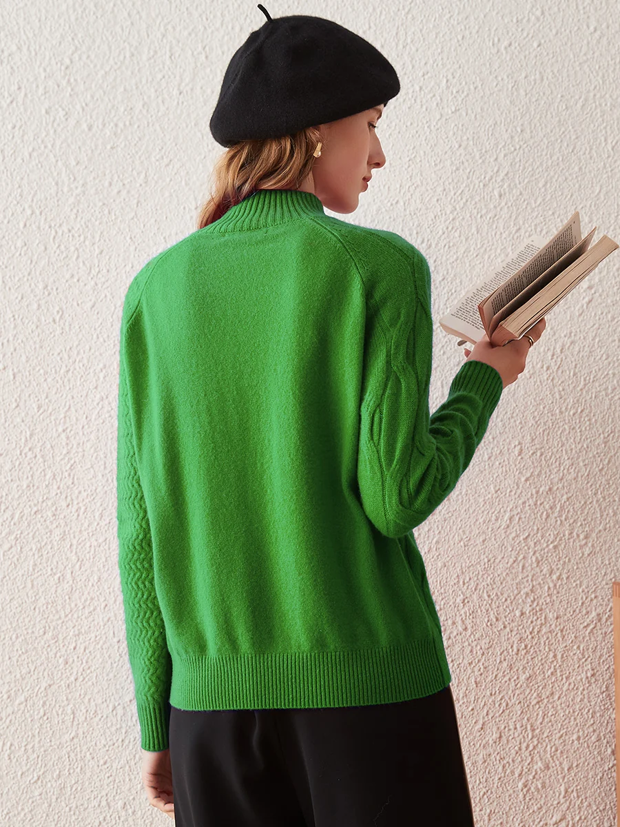 100% Cashmere Women's Mock Neck Knit Sweater - Image 17