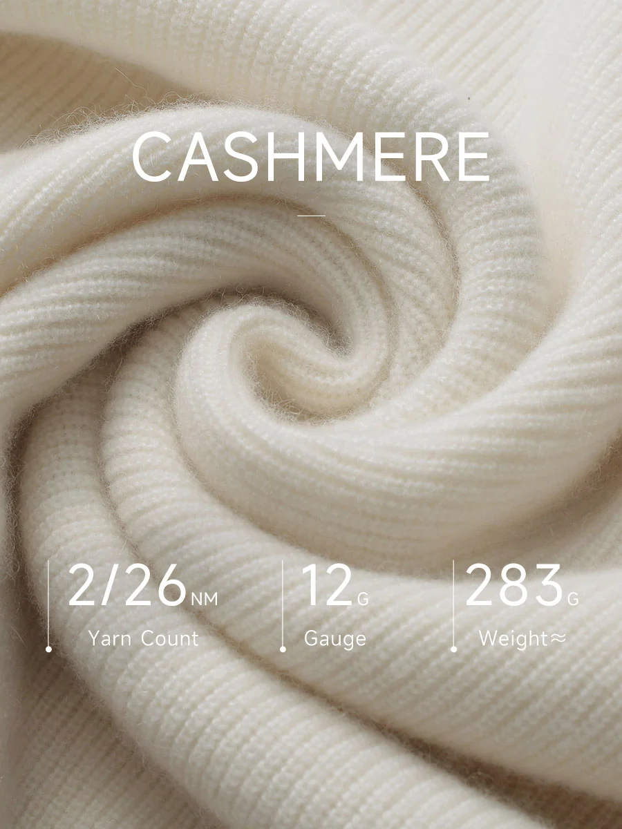 100% Cashmere Women's Striped Sleeve Round Neck Sweater - Image 21