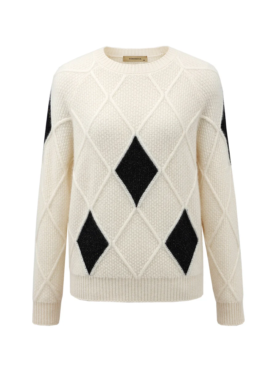 100% Cashmere Women's Sweater with Gold&Silver Threads - Image 17