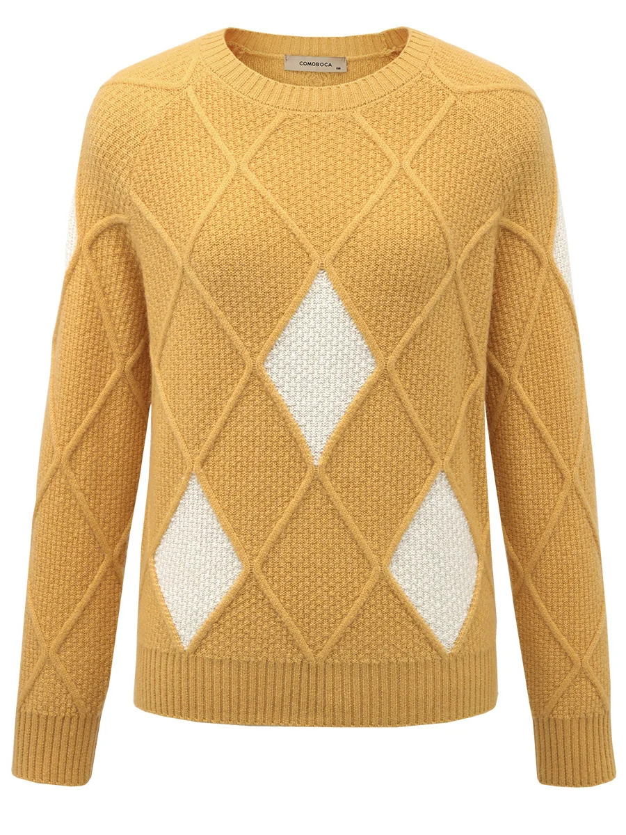 100% Cashmere Women's Sweater with Gold&Silver Threads - Image 3