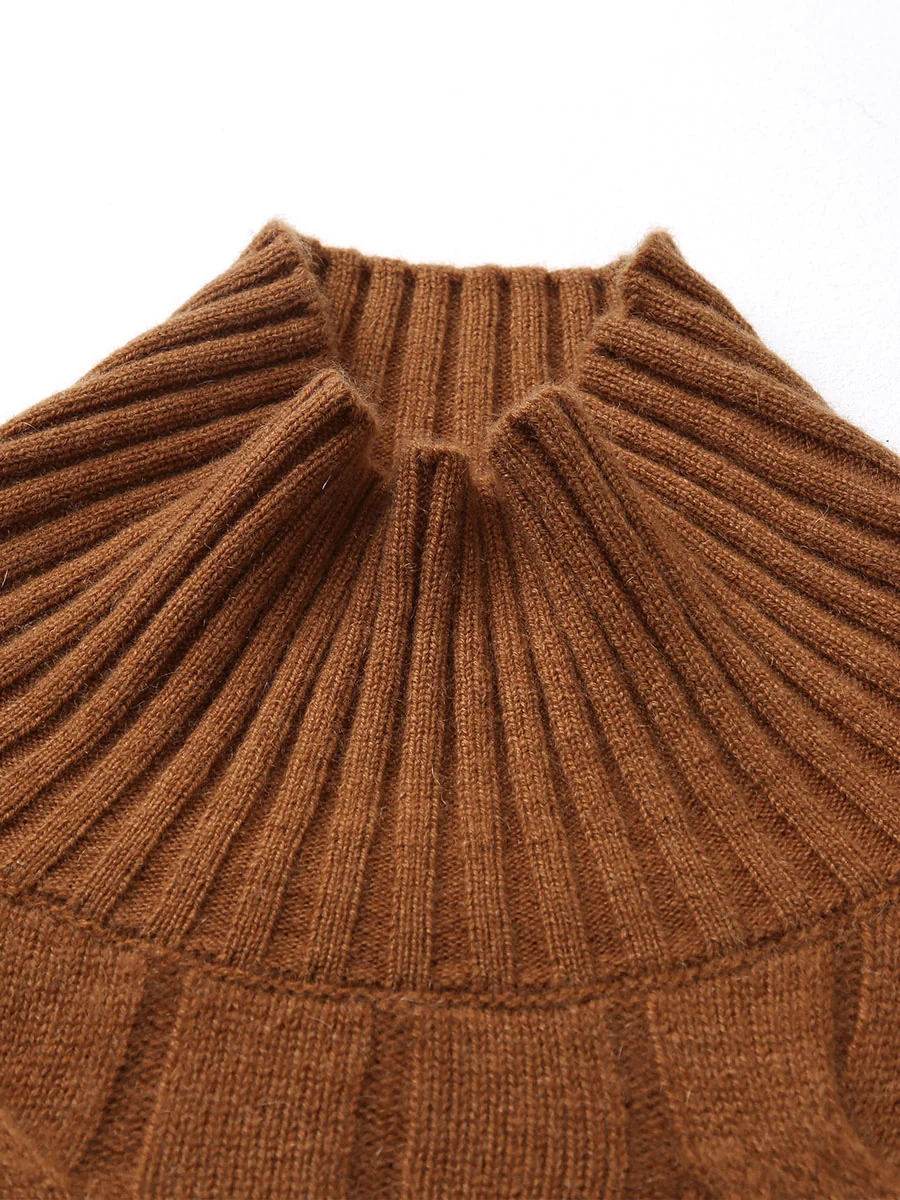 100% Cashmere Women's Turtleneck Cable Knit Sweater - Image 7