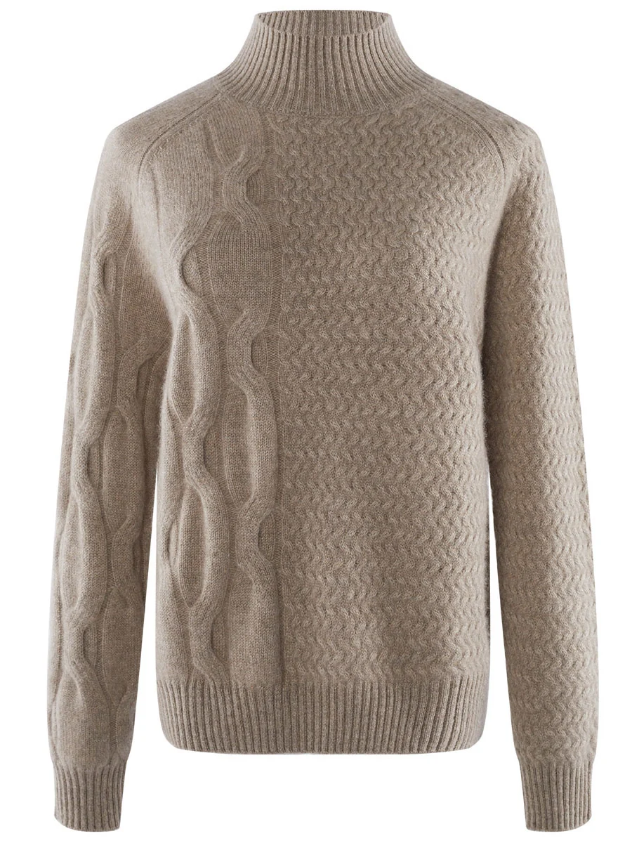 100% Cashmere Women's Mock Neck Knit Sweater - Image 11