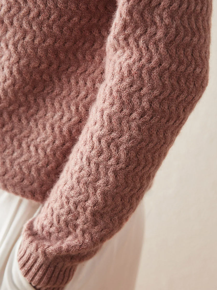 100% Cashmere Women's Mock Neck Knit Sweater - Image 4