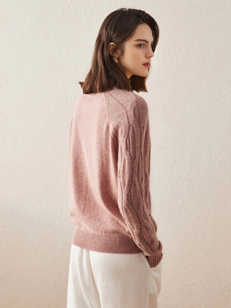 100% Cashmere Women's Mock Neck Knit Sweater - Image 5