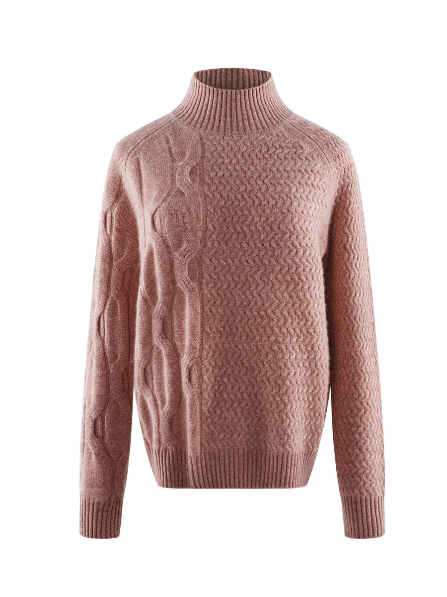 100% Cashmere Women's Mock Neck Knit Sweater - Image 6