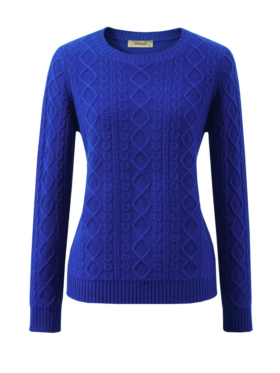 100% Wool Women's Cable Knit Sweater - Image 17