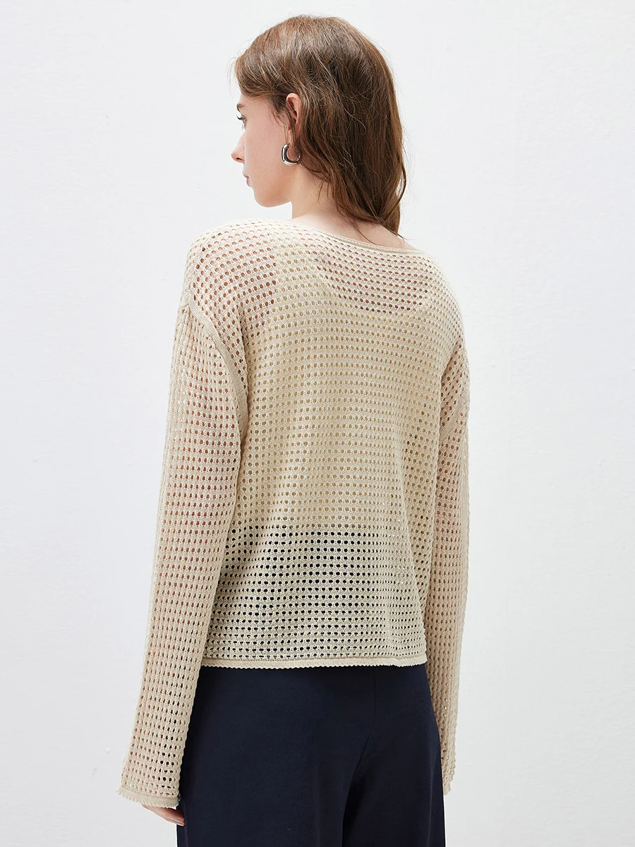 Women's Sheer Mesh Knit Overpull Top - Image 21