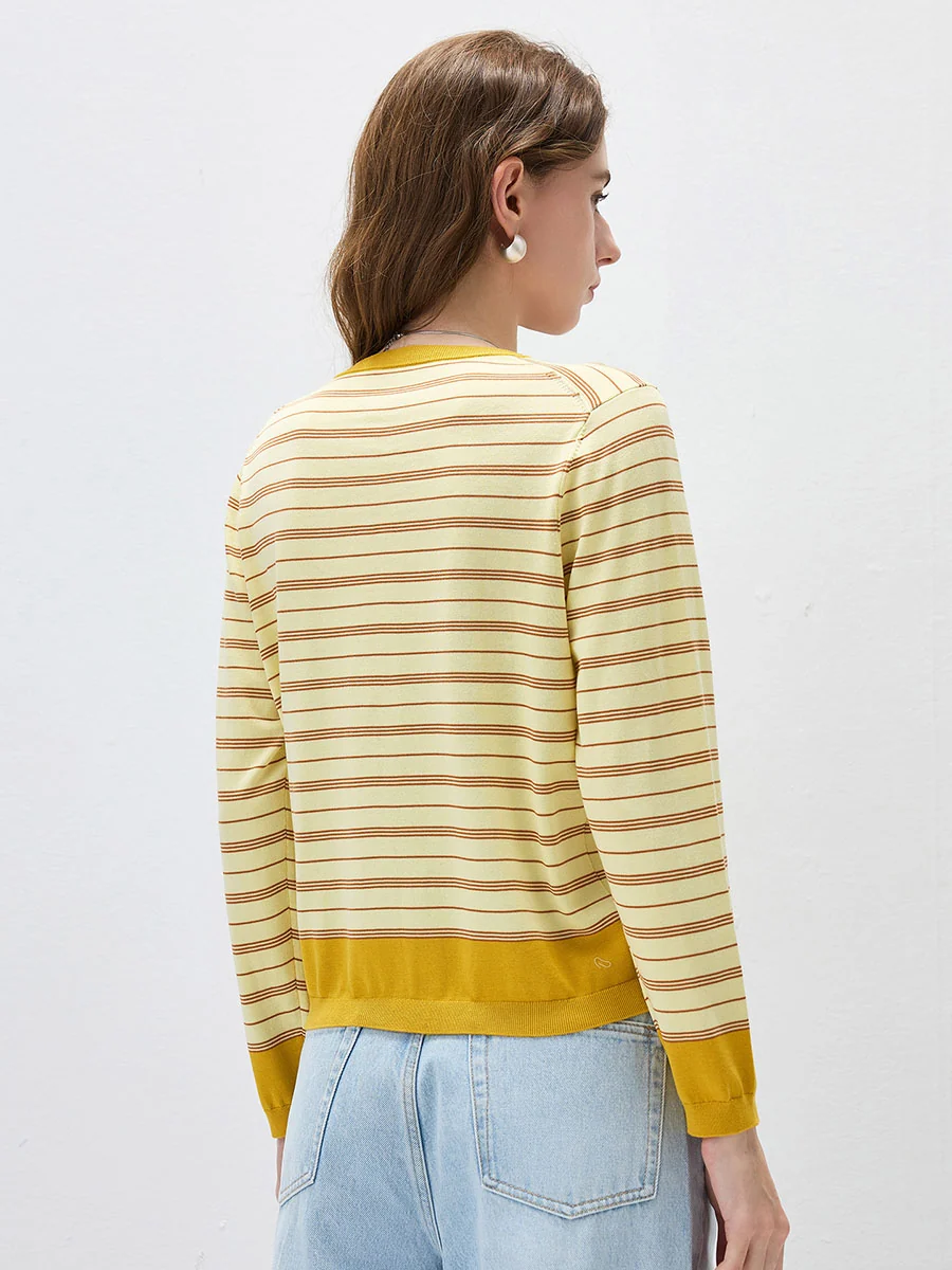 Women's Striped Color Block Button Front Cardigan - Image 24