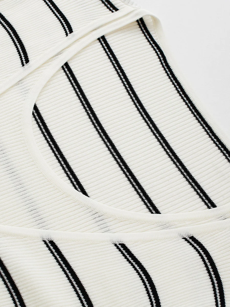 Women's Striped Ribbed Knit Faux  2-in-1 Zip Cardigan - Image 11